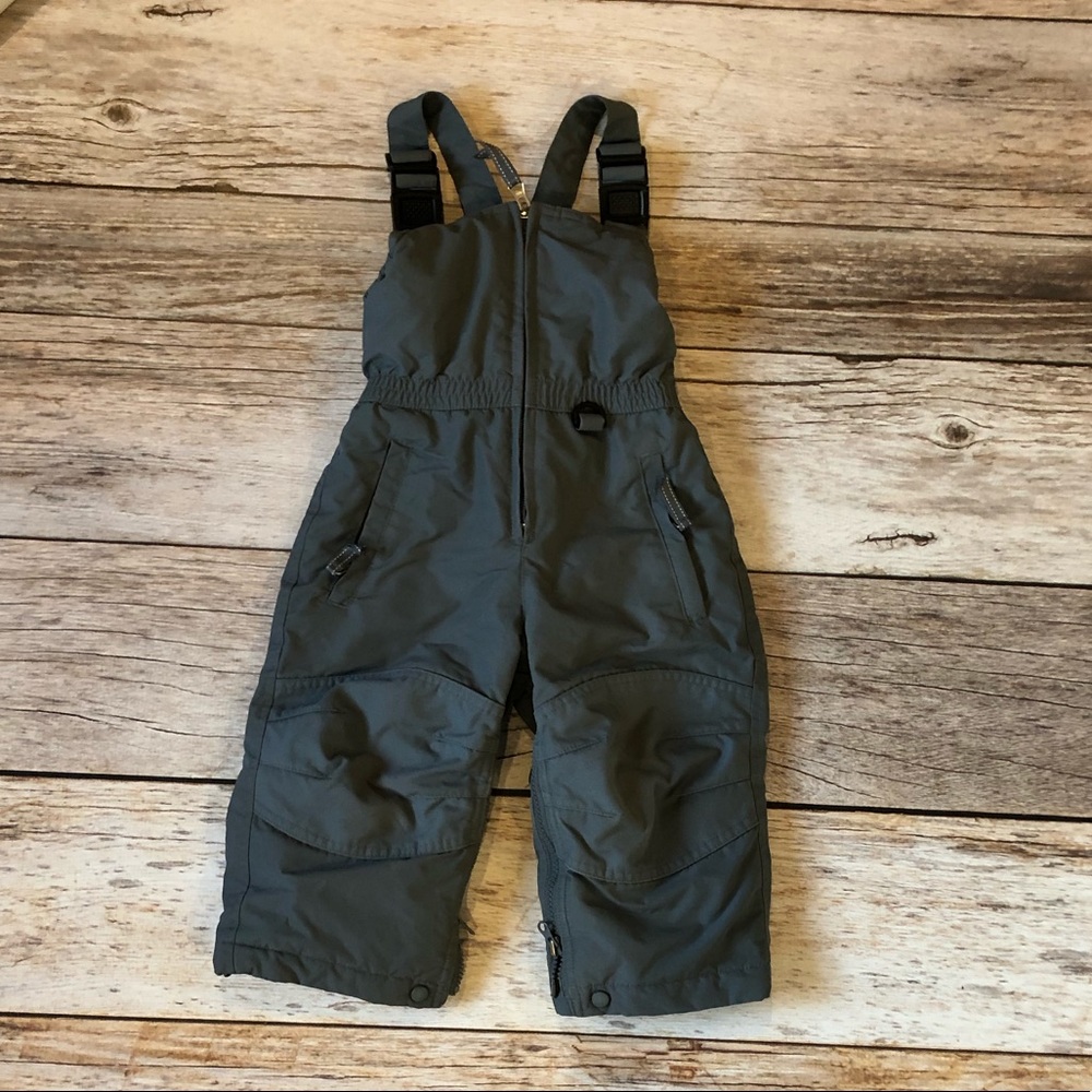 Toddler Boy Bib Style Snow Pants Size 2t. Gray.